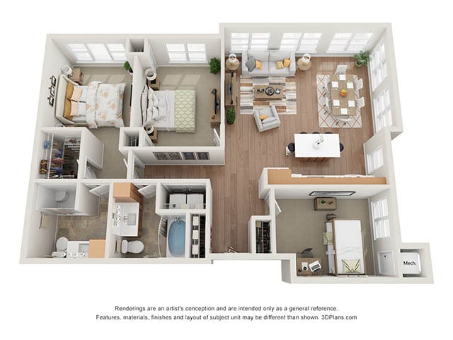 Floor Plan - Three Bedroom - D
