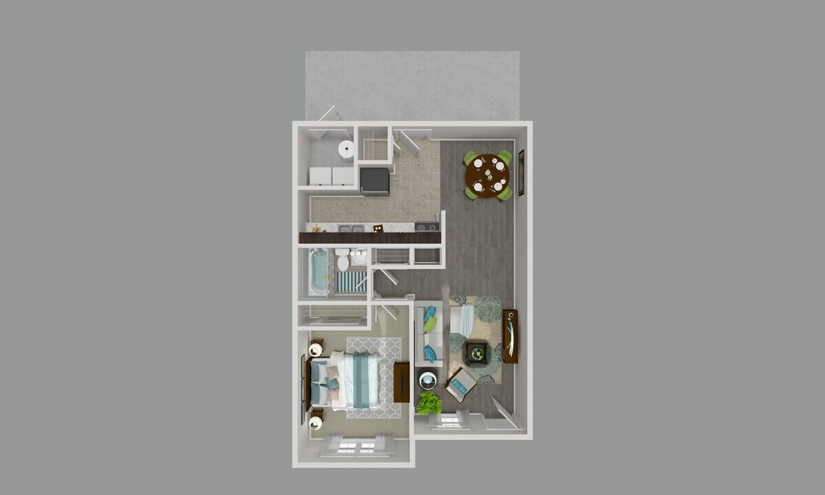 Floor Plan - One Bedroom One Bathroom - Renovated
