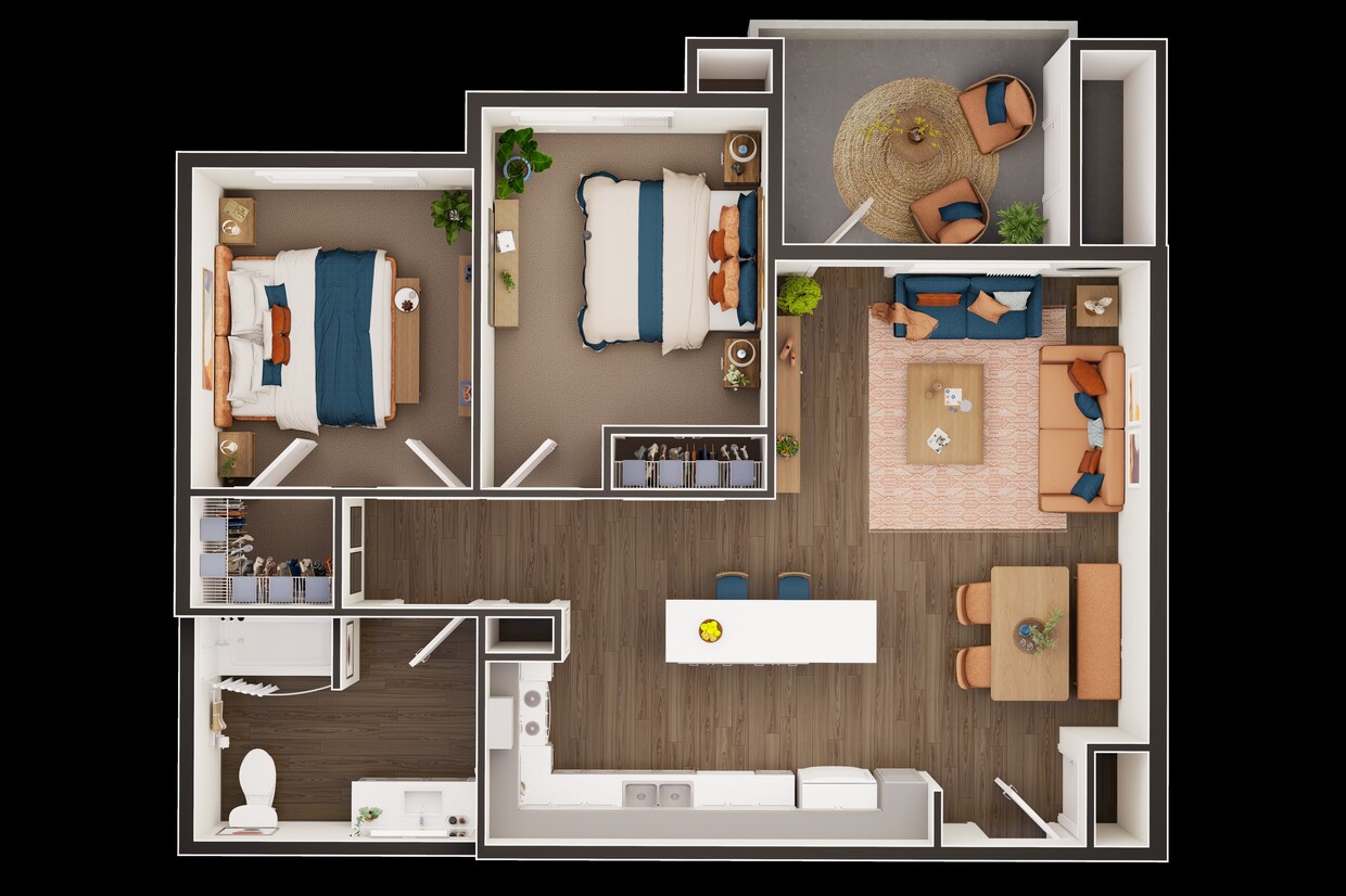 Floor Plan - 2 Bedroom B1 Layout