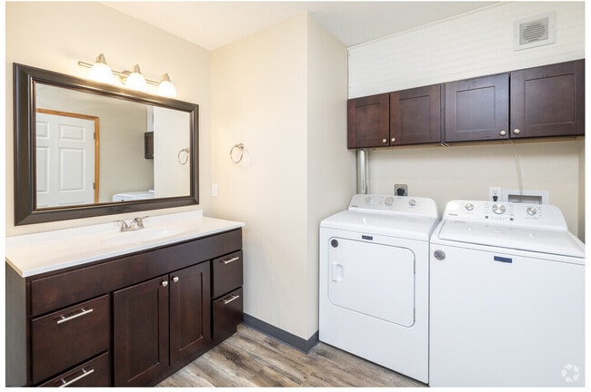 Washer & Dryer in Bathroom - 80 West Ave W Apartments