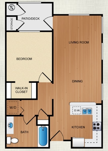 1BR/1BA - 1 Bedroom