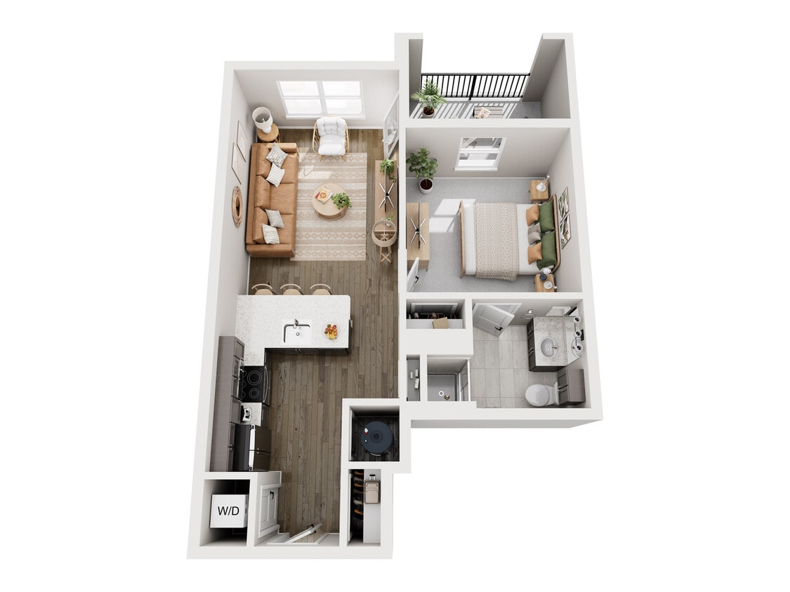 E1 | 1x1 | 626 sf - E1
