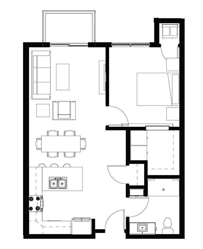 Floor Plan - One Bedroom
