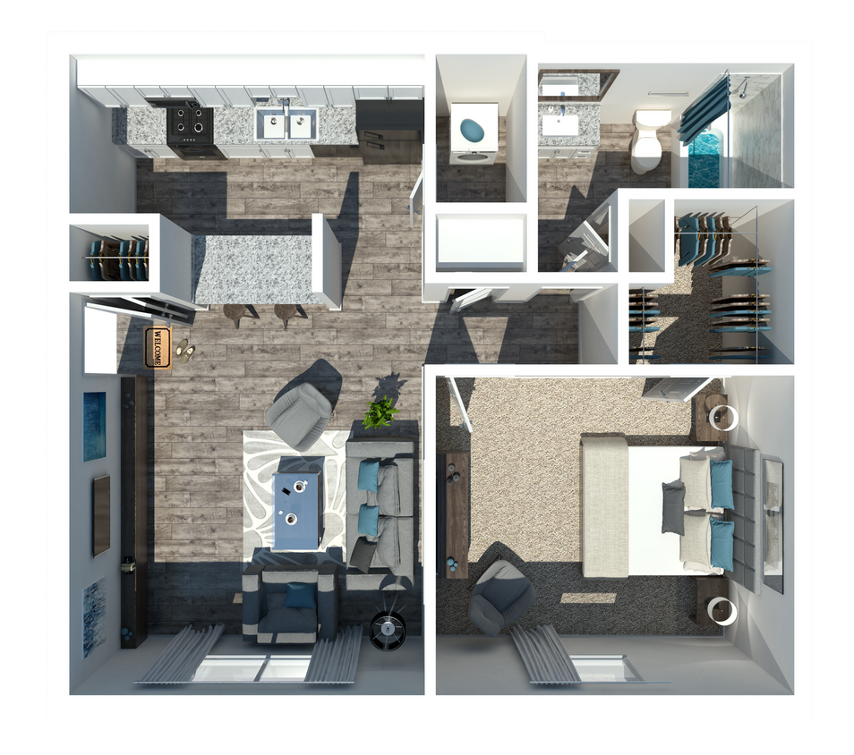 Herpeth trace 1B - top view - 1 Bedroom 1 Bath