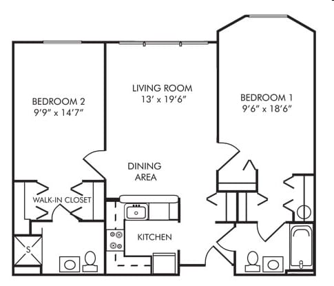 2BR/2BA - Two Bedroom Two Bath