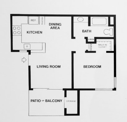 1BR/1BA - 1x1 - 650