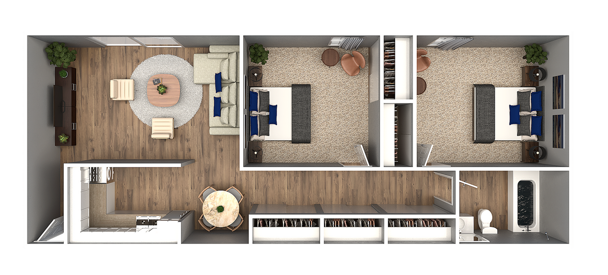 Explore this contemporary apartment layout designed for modern living and comfort. - Rockfield