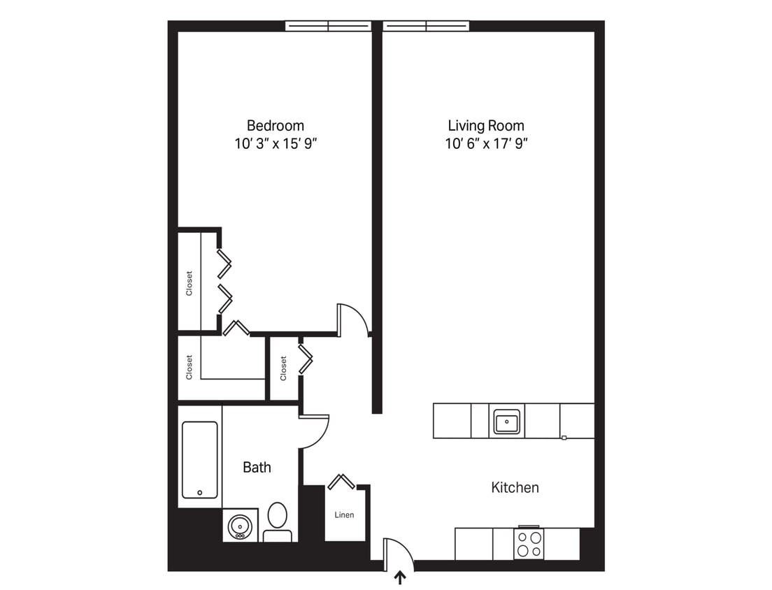 Floor Plan - Income-Based One Bedroom