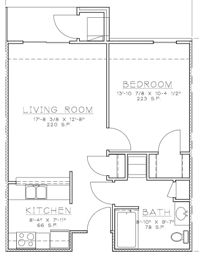 1BR/1BA - 1 Bedroom Unit
