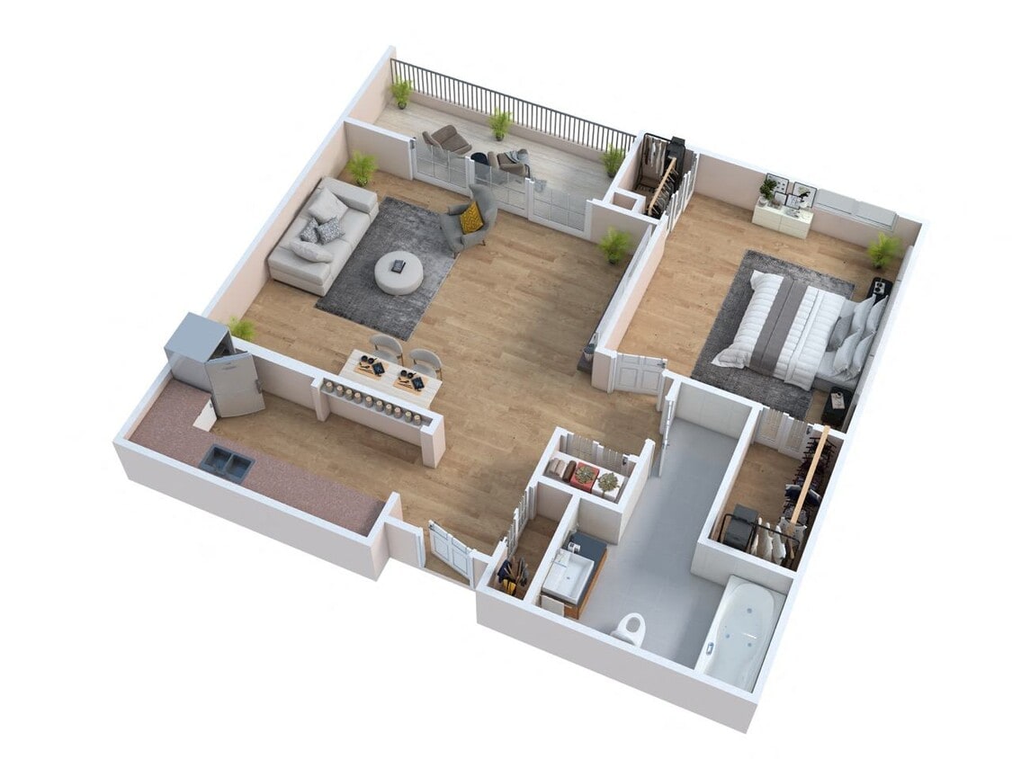 Floor Plan - One Bedroom - Aster