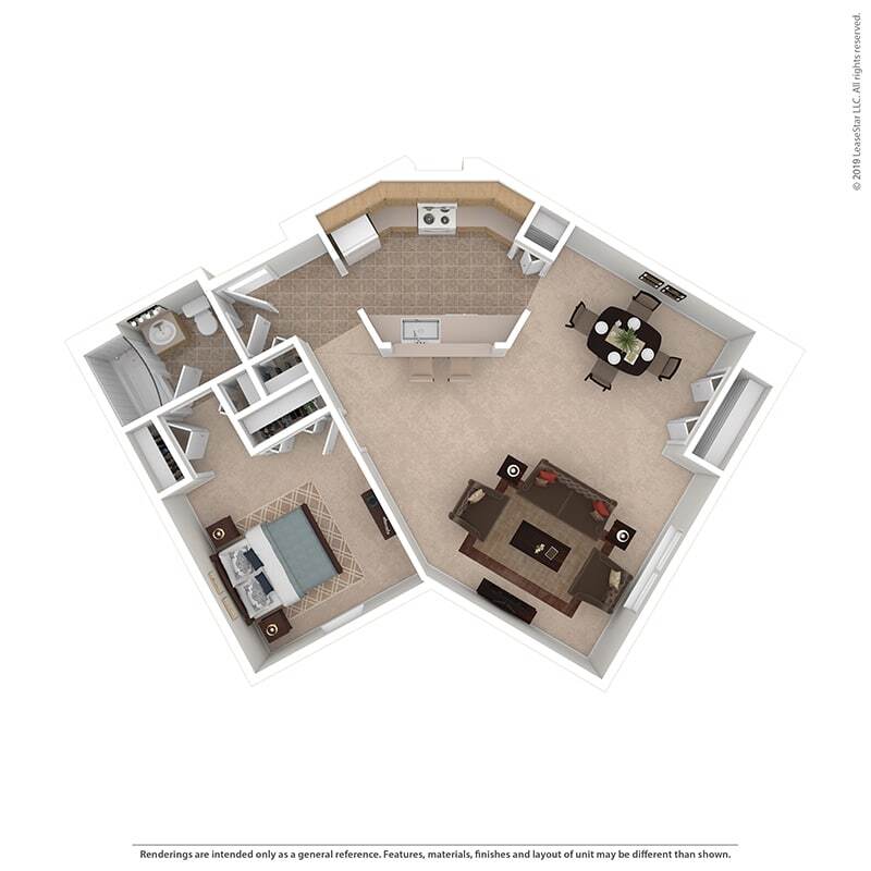 Floor Plan - One Bedroom One Bath