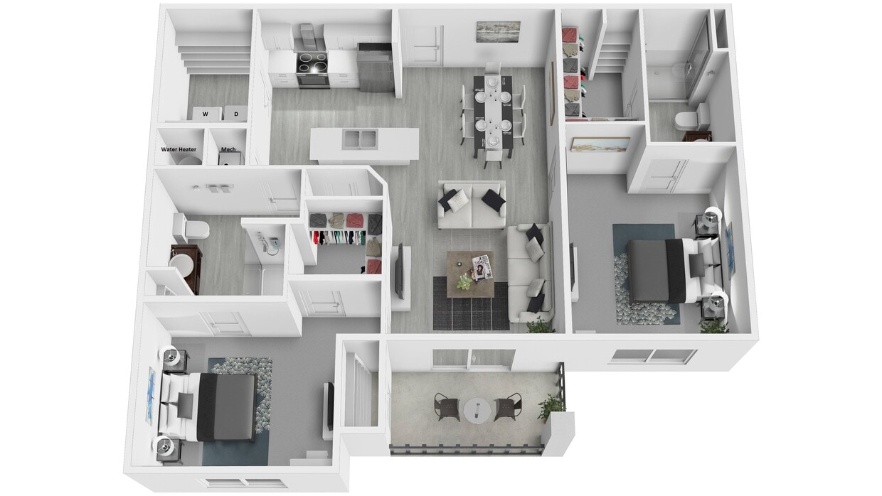 Floor Plan - 2 bed x 2 bath