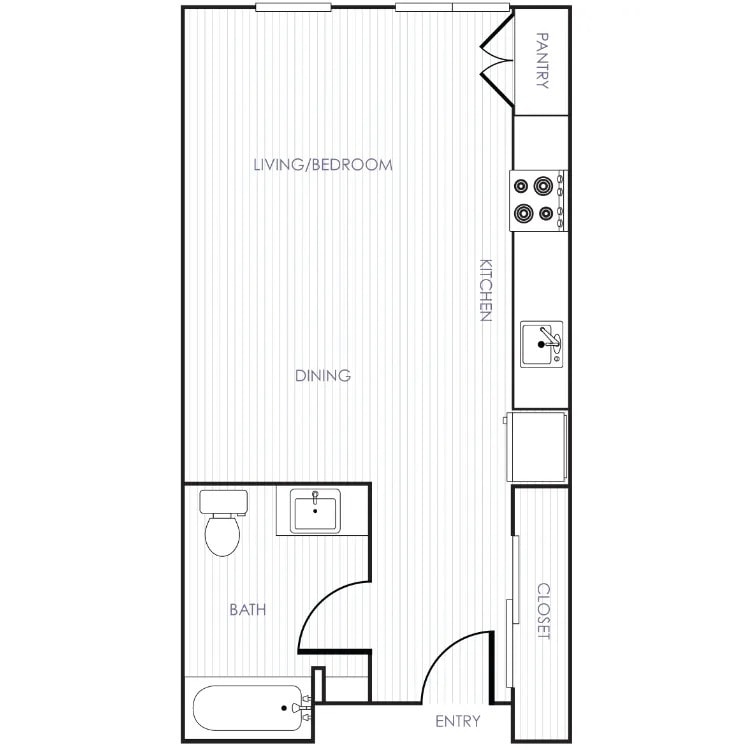 Studio 1 ba 435 sq ft - Studio