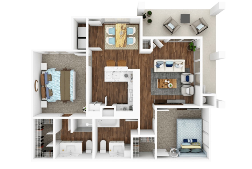 Floor Plan - Two Bedroom - Bennett Cottage