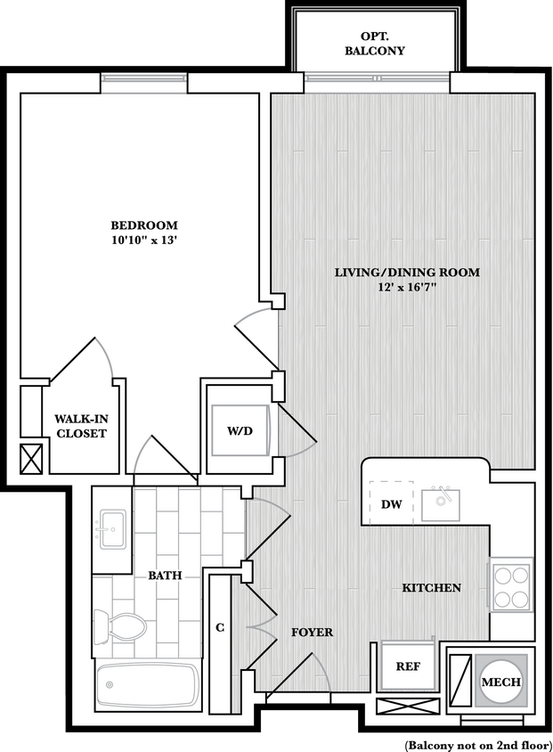 Floor Plan - 1 Bed/1 Bath