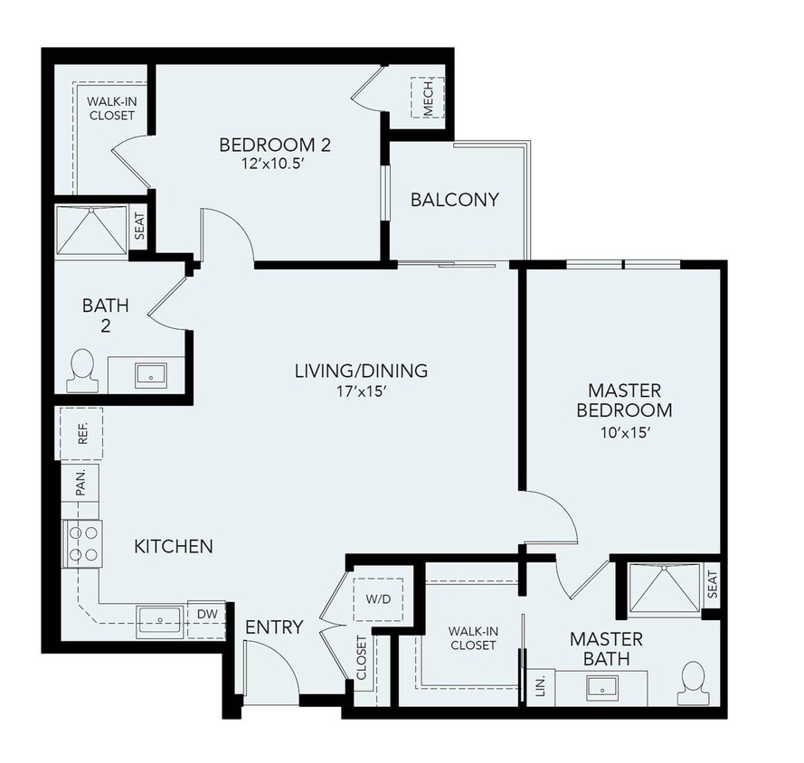 B2 | 2 bed 2 bath | 1106 sq ft - B2