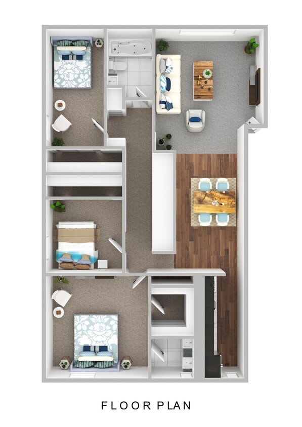 Floor Plan - 3BD, 1.5BA