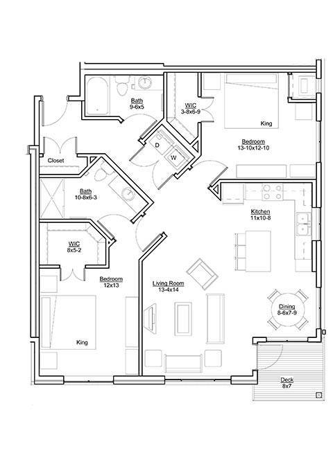Floor Plan - Two Bedroom H