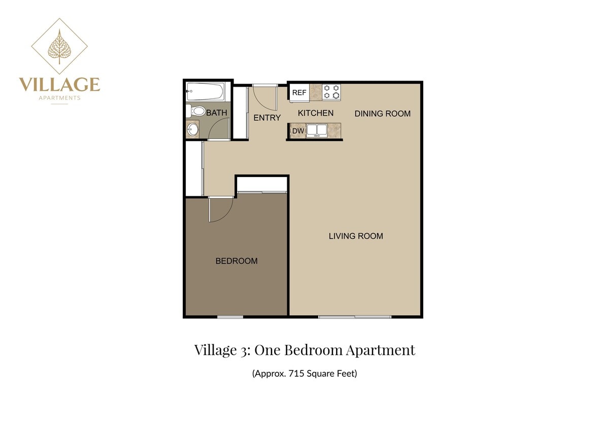 Village 3 One Bed - One Bedroom 3-01