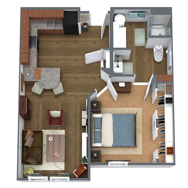 Floor Plan - 1 Bed - A - Market