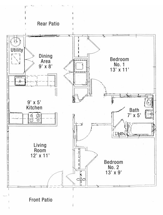 2BR/1BA - 2 Bedroom
