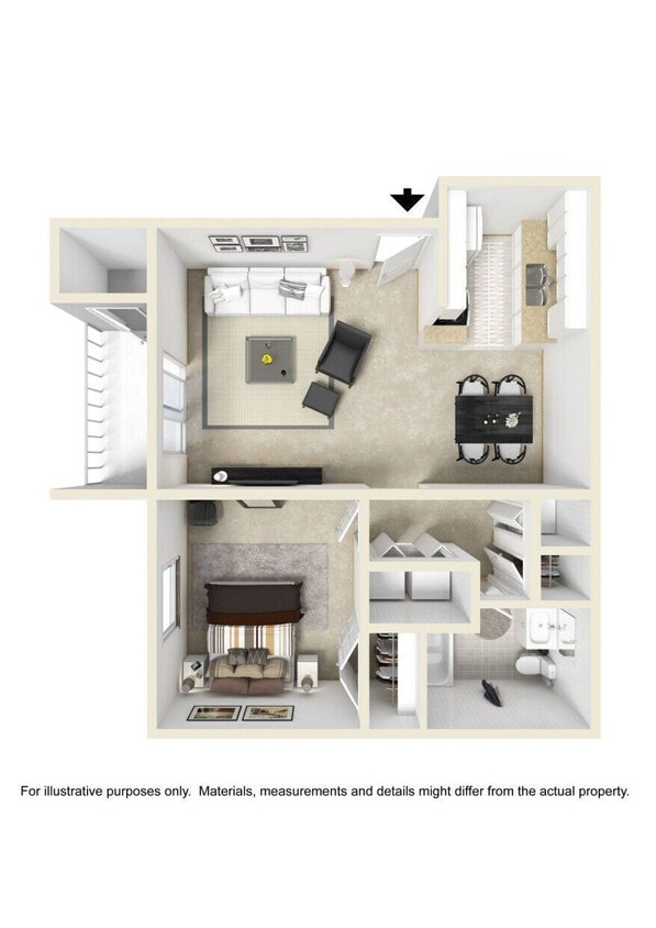 Floor Plan - 1 bdrm/1 bath A
