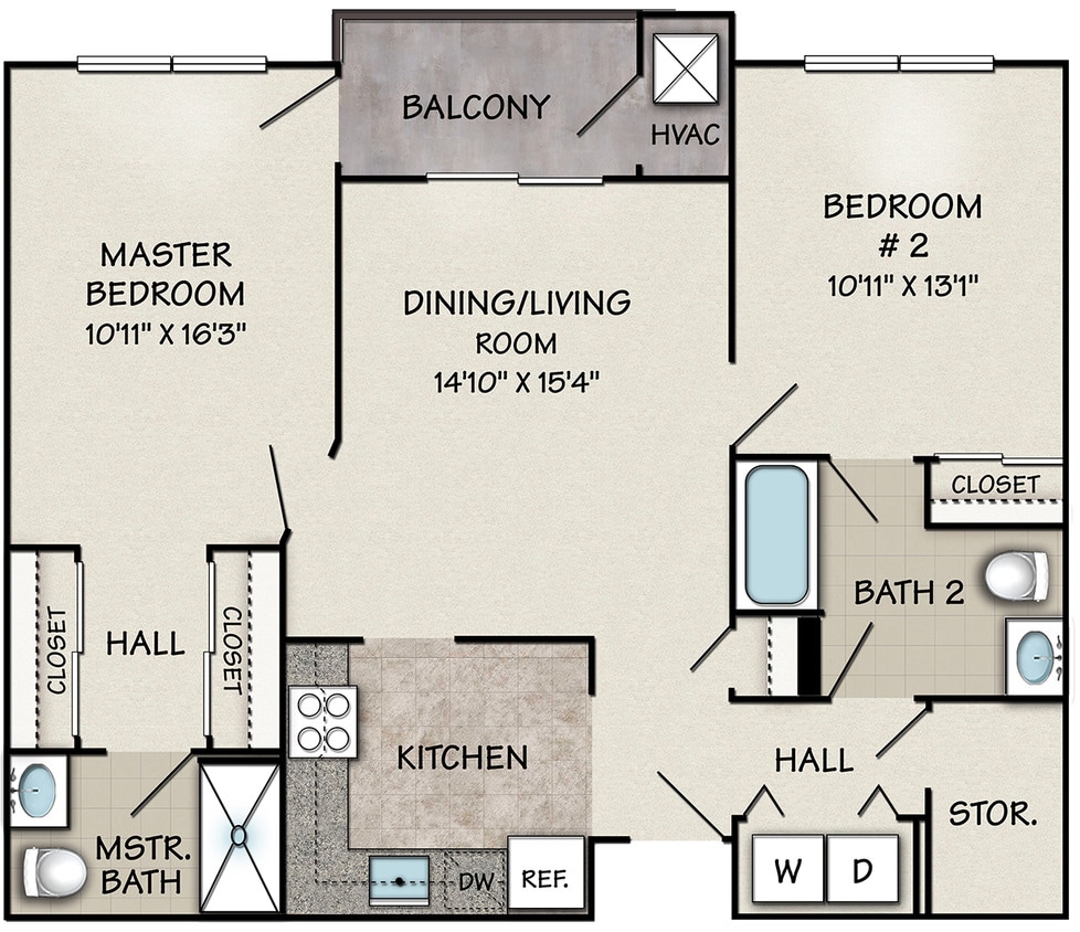 Floor Plan - 2 Bedroom Type B
