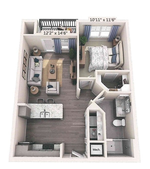 Floor plans are artist’s rendering. All dimensions are approximate. Actual product and specifications may vary in dimension or detail. Not all features are available in every apartment. Prices and availability are subject to change. - A1