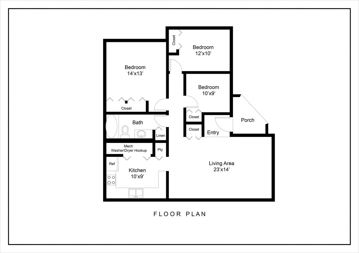 Floor Plan - 2 Bedroom + Den