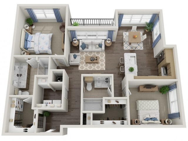 Floor plans are artist’s rendering. All dimensions are approximate. Actual product and specifications may vary in dimension or detail. Not all features are available in every apartment. Prices and availability are subject to change. - C7