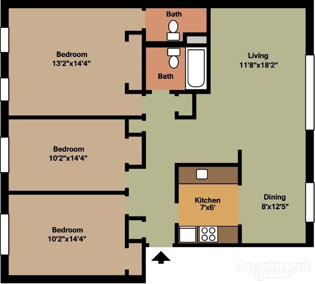 3BR/1.5BA - 3 Bedroom