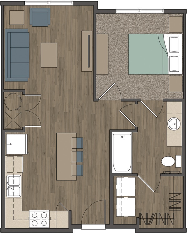 Floor Plan - 1 Bedroom | 1 Bathroom