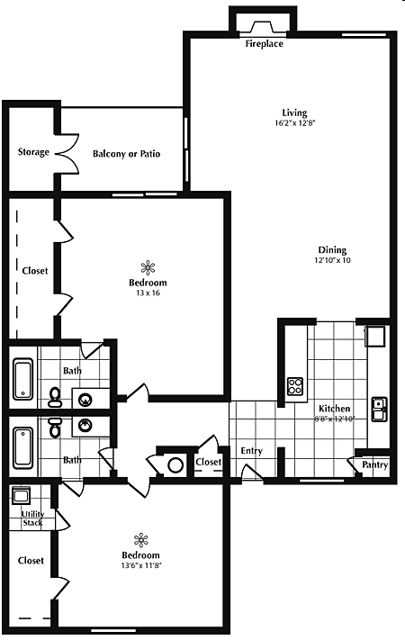B2 - 2 Bed Large Downstairs