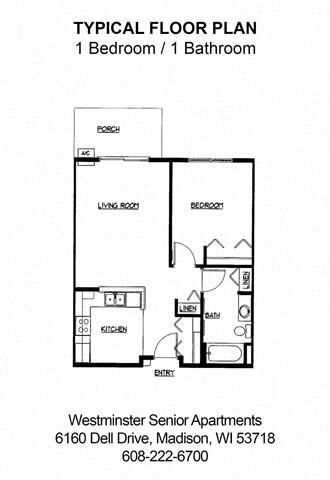 Floor Plan - 1 Bedroom 1 Bathroom
