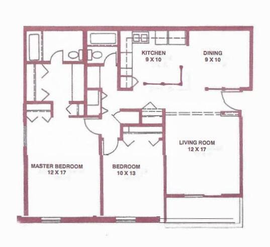 Floor Plan - 2 Bedrooms, 2 Bathrooms