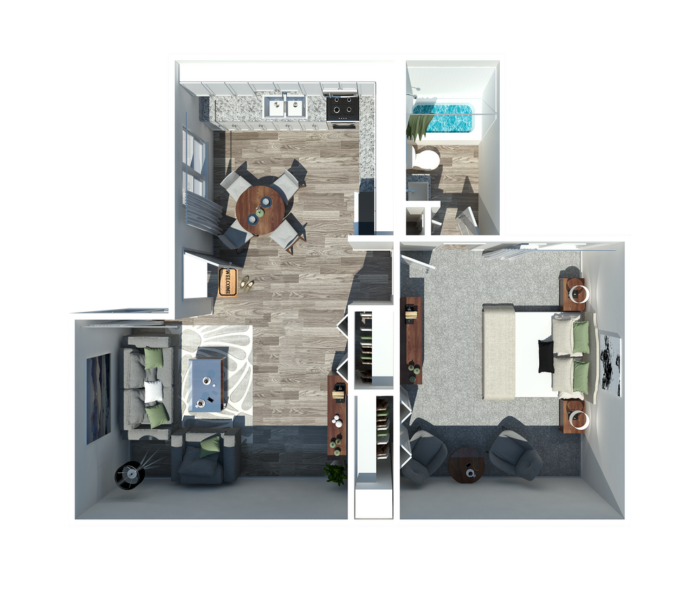 One Bedroom - 1 Bedroom 1 Bath