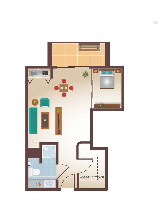 Floor Plan - Studio w/Alcove 1 - sa1
