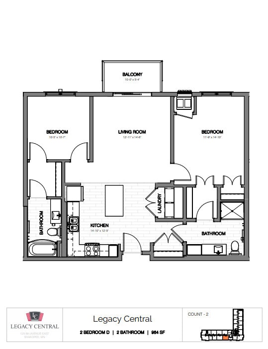 2 Bedroom D - 2 Bed