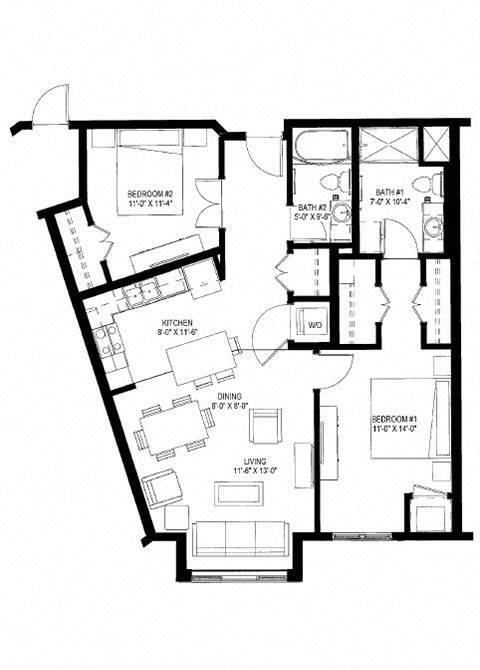 Floor Plan - Two Bedroom F