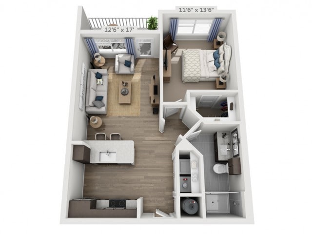 Floor plans are artist’s rendering. All dimensions are approximate. Actual product and specifications may vary in dimension or detail. Not all features are available in every apartment. Prices and availability are subject to change. - Franklin