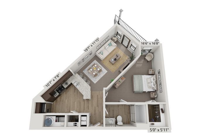 Floor Plan - 1x1 - A2