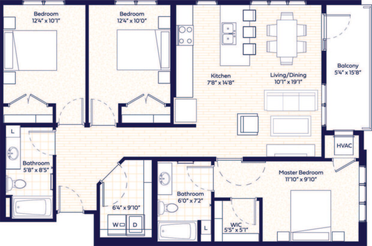 Floor Plan - 3 Bedroom-Market