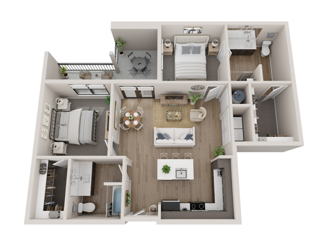 B2HC | 2x2 | 1055 sq ft - B2HC