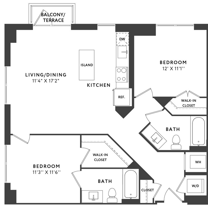 Floor Plan - 2 Bed 2 Bath C08