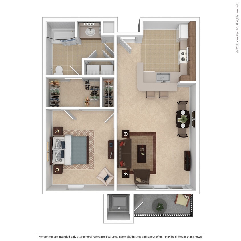 Floor Plan - 1 Bedroom Traditional