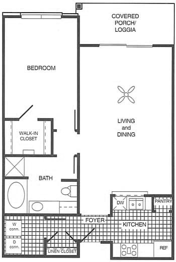 Floor Plan - 1 Bedroom