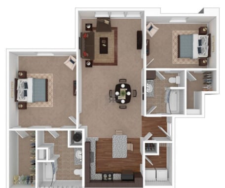 Floor Plan - 2 BD Craftsman Premier w/Sunroom