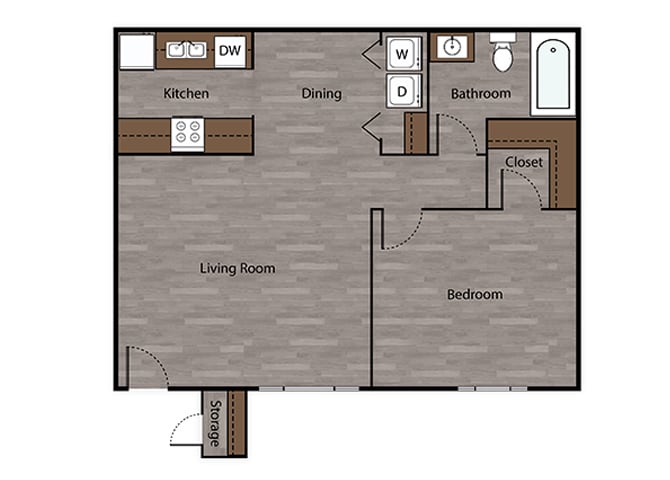 Floor Plan - Large One Bedroom