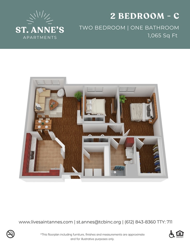 Floor Plan -  2 Bedroom