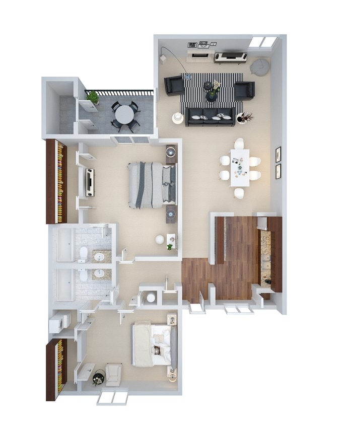 B2_1150 3D.jpg - 2 Bed Large Upstairs